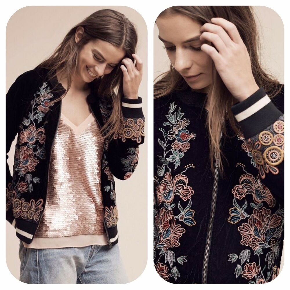 Anthropologie embroidered Eleveneses jacket M